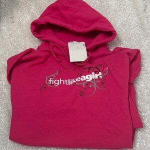Fight like a girl pink sweatshirt breast cancer size XL brand new
